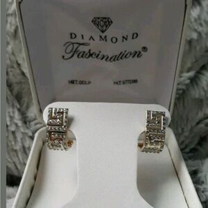 Brand New Diamond Fascination 14k Yellow Gold Diamond Accent Earrings!!!